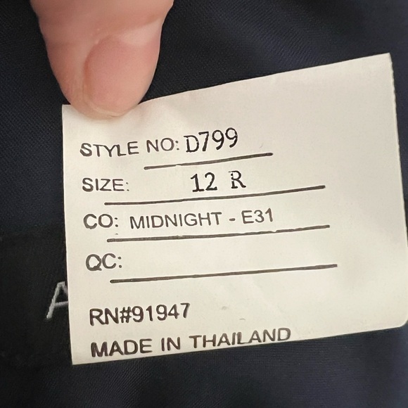 NWT Alfred Sung Spaghetti-Strap Satin Midi Dress Midnight Navy Blue - Picture 8 of 8